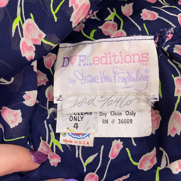 Vintage DVF Editions for Lord & Taylor Sheer Midi Mock Neck Dress - Picture 7 of 12